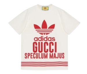 Buy Gucci X adidas Speculum Majus T-Shirt In White And Red Cotton at Sasom – Authentic and Ready to Ship