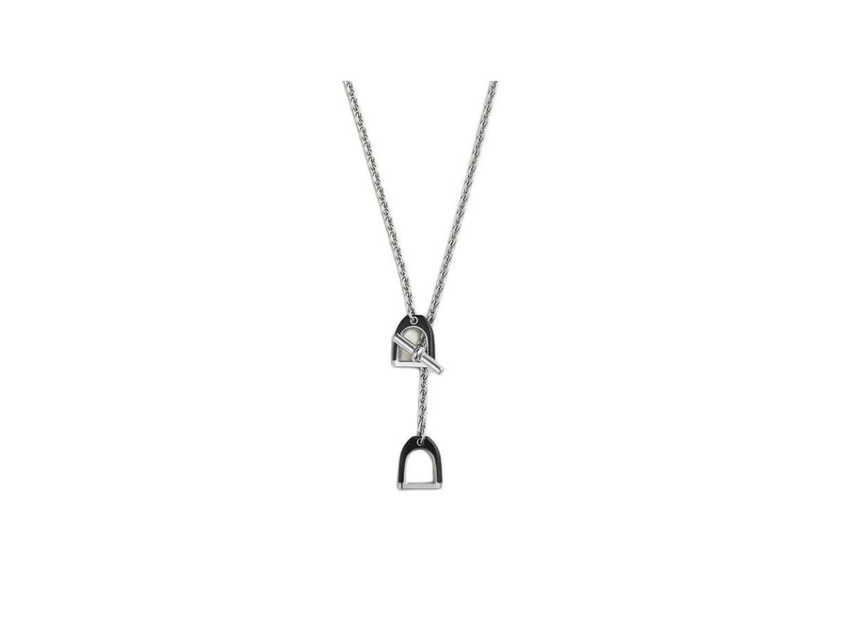 Hermes Etrier Necklaces Black Shop Authentic at SASOM
