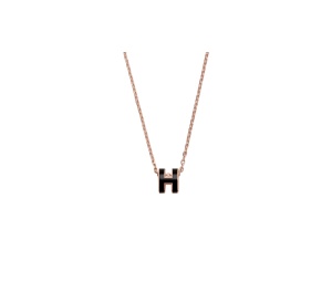 Buy Hermes Mini Pop H Pendant In Lacquered Metal With Rose Gold-Plated Hardware Noir at Sasom – Authentic and Ready to Ship