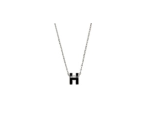 Hermes Mini Pop H Pendant In Lacquered Metal With Gold
