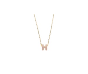 ★Hermes★(W) Mini Pop H Pendant★Palladium & Noir (人気) Hermes Mini Pop H Pendant Necklace Black Enamel Lacquered