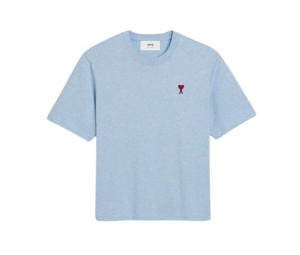 Buy Ami Paris Red Ami De Coeur T-Shirt In Heavy Jersey Organic Cotton Heather Cashmere Blue at Sasom – Authentic and Ready to Ship