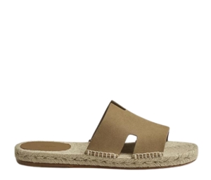 Hermes Antigua Espadrille In Suede Goatskin With Rope Sole