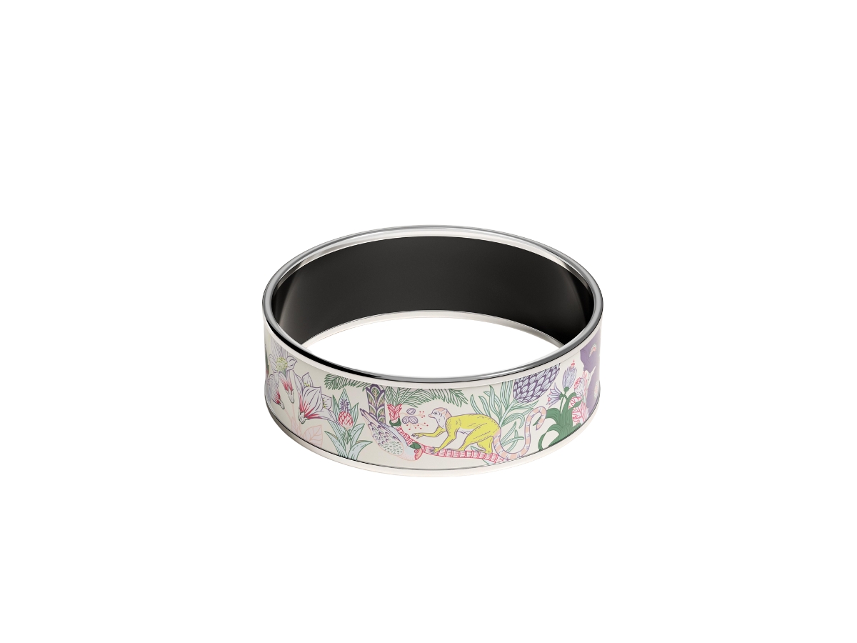 Hermes Bangle Wide In Precious Paradise Printed Enamel With 