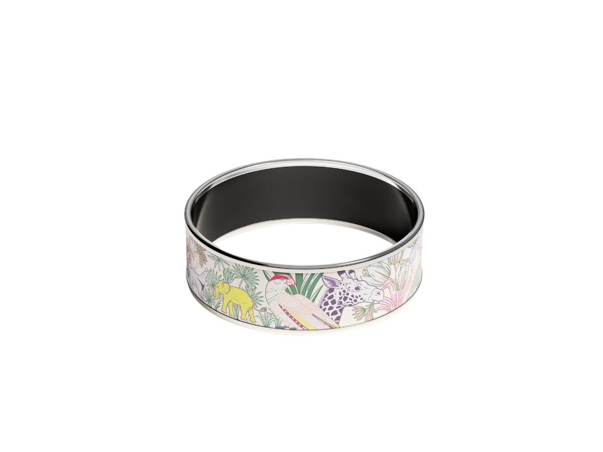 Hermes Bangle Wide In Precious Paradise Printed Enamel With 