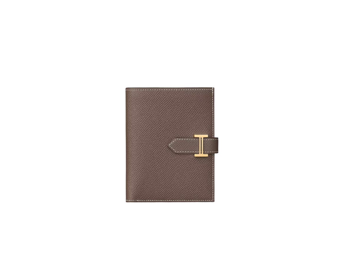 Hermes Bearn Compact Wallet Etoupe Gold Hardware Epsom Leather in 2023