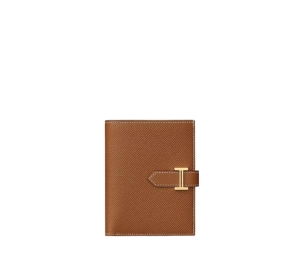 Hermes Bearn Compact Wallet In Epsom Calfskin With Gold-Plated H Tab Closure Gold