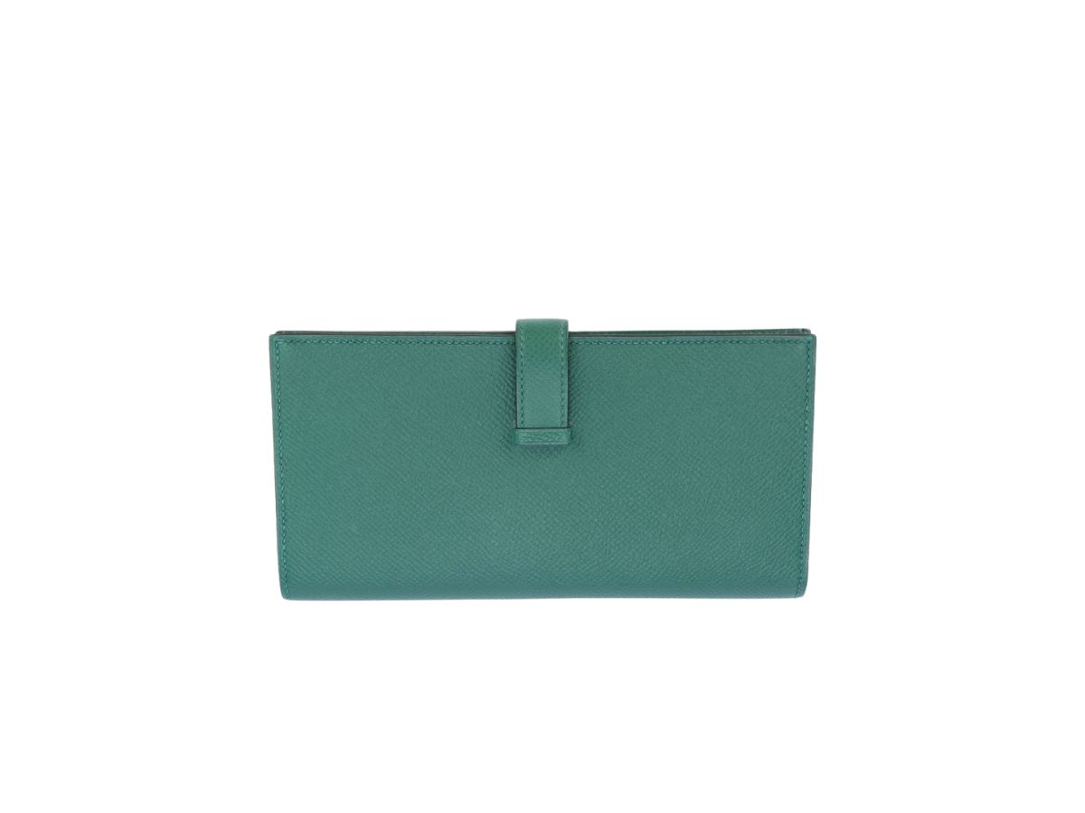 Hermes Teal Blue Epsom Leather Bearn Card Holder Hermes