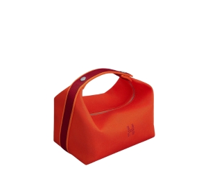 Buy Hermes Bride-A-Brac Case Large Model In Cotton With Embroidered H On The Front Orange Feu at Sasom – Authentic and Ready to Ship