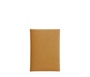 Hermes Calvi card holder Mysore leather in Caramel