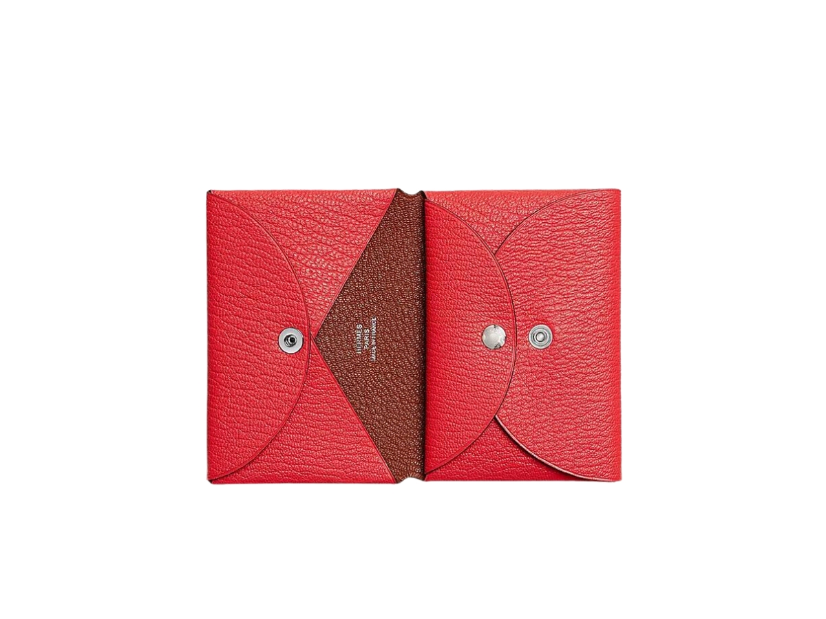 Hermes Calvi Card Holder Terre Cuite Ostrich Palladium Hardware – Madison  Avenue Couture