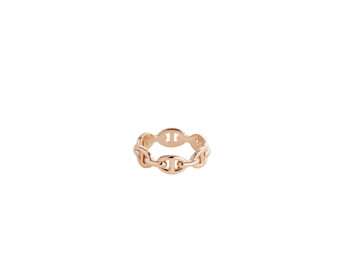 Hermes Chaine d’Ancre Enchainee Ring Small Model In Rose Gold