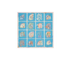 Hermes Chevaloscope Scarf 90 In Silk Twill With Hand-Rolled Edges Bleu-Orange-Multicolore