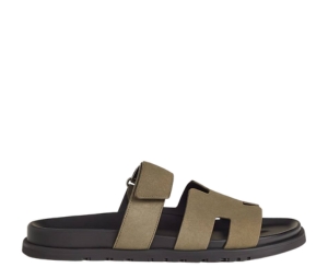 Buy Hermes Chypre Sandal In Suede Goatskin With Anatomical Rubber Sole And Adjustable Strap Vert Toundra at Sasom – Authentic and Ready to Ship