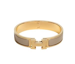 Hermes Clic H Bracelet In Enamel With Gold-Plated Hardware Marron Glace