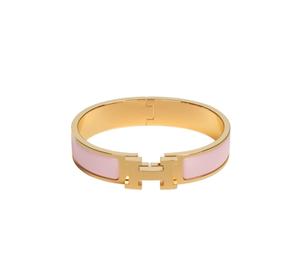 Buy Hermes Clic H Bracelet In Enamel With Gold-Plated Hardware Rose Dragee at Sasom – Authentic and Ready to Ship