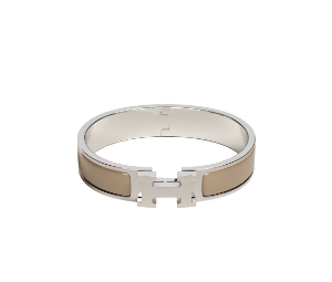 Buy Hermes Clic H Bracelet In Enamel With Palladium-Plated Hardware Marron Glace at Sasom – Authentic and Ready to Ship