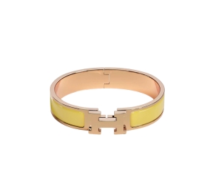 Buy Hermes Clic H Bracelet In Enamel With Rose Gold-Plated Hardware Jaune D'or at Sasom – Authentic and Ready to Ship