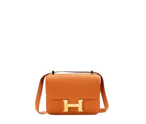 Hermes Constance III Mini Bag In Epsom Calfskin With Gold Hardware Orange