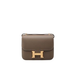 Hermes Constance Mini 18 Bag In Epsom Calfskin With Gold Hardware Etoupe