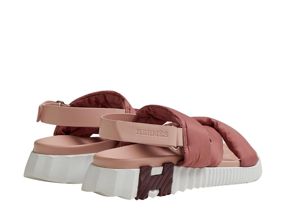 MID-HEEL MULE IN BROWN CALFSKIN AND CREAM WHITE FABRIC