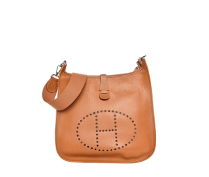 Hermes Evelyne GM In Taurillon Clemence Leather With Gold Hardware Naturelle