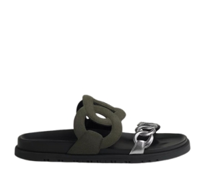 Hermes Extra Sandal In Nappa Leather With Metallic Finish