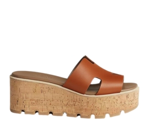 Hermes Eze 30 Sandal In Heritage Calfskin With H Cut-Out