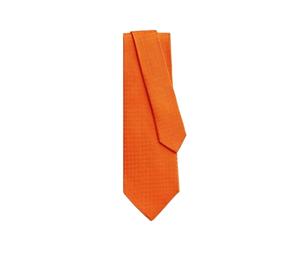 Hermes Tie Faconnee H  In Hand-Sewn Silk Twill Orange Vif
