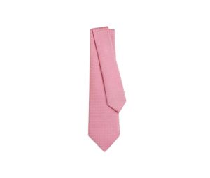 Hermes Faconnee H Tie In Hand-Sewn Silk Twill Rose (7 Cm)