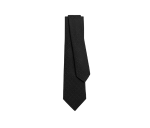 Hermes Faconnee New H Tie 7CM In Hand-Sewn Silk Twill Noir