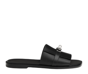 Buy Hermes Gabriel Sandal In Calfskin With Iconic Palladium-Plated Kelly Buckle Noir at Sasom – Authentic and Ready to Ship