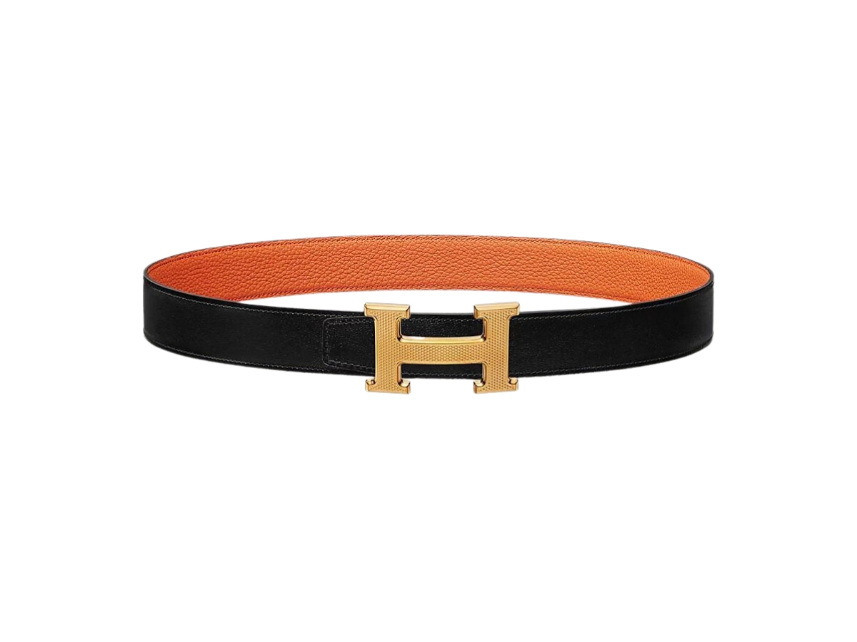 Excellent Condition-H Guillochee belt buckle & Reversible leather strap 32 mm Hermes H Guillochee Belt Buckle & Reversible Leather Strap  main image 4