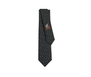 Buy Hermes H Scintillant Tie In Hand-Sewn Heavy Silk Noir-Gris-Blanc at Sasom – Authentic and Ready to Ship