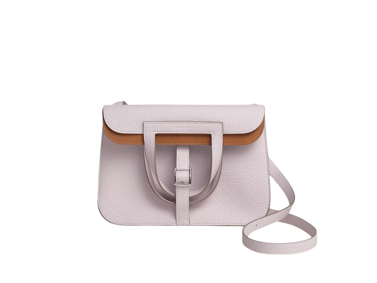 Hermes Halzan 25 Verso Bag In Clemence Leather With Palladium