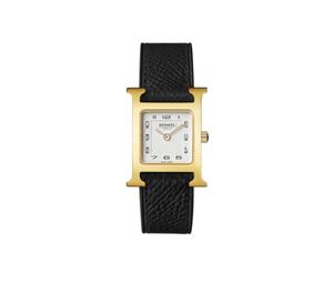 Buy Hermes Heure H Watch Small Model 25 MM In Epsom Calfskin With Yellow Gold-Plated Steel Noir at Sasom – Authentic and Ready to Ship