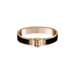Buy Hermes Hinged Bracelet In Plain Enamel With Rose Gold Plated Hardware Noir at Sasom – Authentic and Ready to Ship