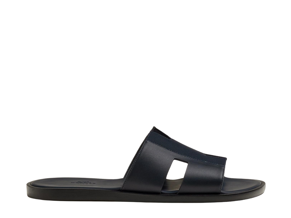 Hermes Izmir Sandal In Calfskin And Technical Canvas With
