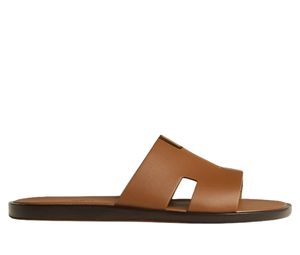 Buy Hermes Izmir Sandal In Calfskin With Iconic H Cut-Out And Raw-Edged Detail Gold at Sasom – Authentic and Ready to Ship