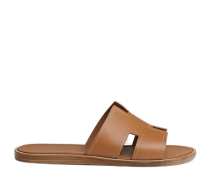 Hermes Izmir Sandal In Calfskin With Stitched Detail And Iconic H Cut-Out Naturel