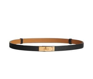 Hermes Kelly 18 Belt In Epsom Calfskin With Gold Plated Kelly Buckle Noir