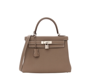 Hermes Kelly 28 In Epsom With Palladium Etoupe