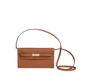 Hermes Kelly Classic To Go Wallet In Epsom Calfskin Leather With Gold-Plated Kelly Closure Gold