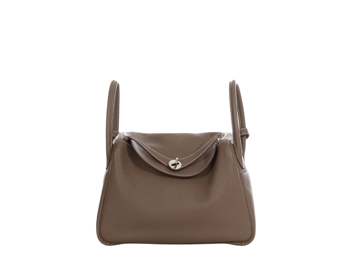 Hermes Lindy 30 Bag In Clemence Calfskin With Palldaium Hardware Etoupe