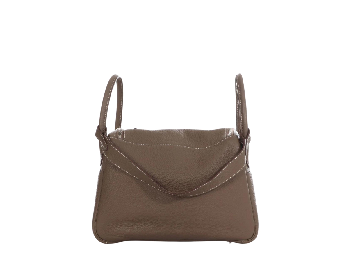 Hermes Lindy 30 Bag In Clemence Calfskin With Palldaium Hardware Etoupe