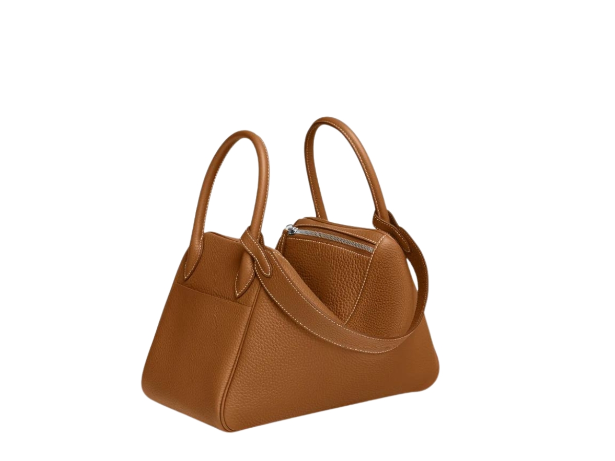 Hermes Lindy 30 Bag In Clemence Calfskin With Palldaium Hardware Gold