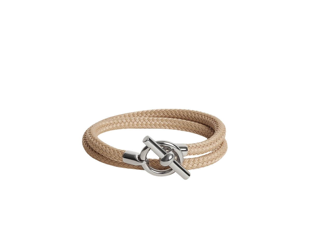Hermes Maxi Glenan Double Tour Argo Bracelet In Rope And Metal