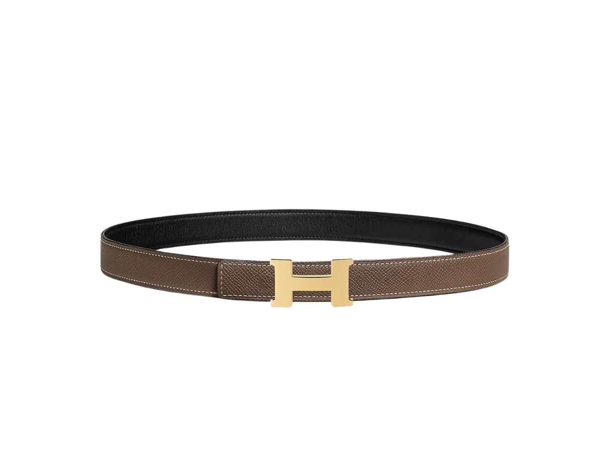 Mini H belt buckle & Reversible leather strap 24 mm