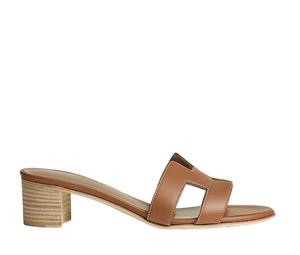 Hermes Oasis Sandal In Calfskin With Iconic H Cut-Out Gold