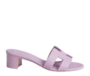 Hermes Oasis Sandal In Epsom Calfskin With Iconic H Cut-Out Violet Amethyste